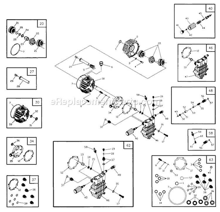 Page B Diagram and Parts List for 1040-3  Briggs and Stratton Pressure Washer